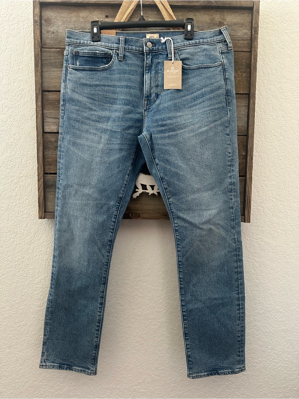 J. Crew 484 Classic Men's Blue Denim Jeans size 36 x 32 NWT